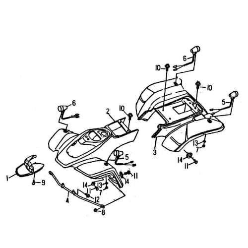 Rex Quad 50 Frontverkleidung blau ATV 50ccm 2Takt 95330 Motorroller.de Frontschürze Frontmaske Front-Cover Lenkerverkleidung Front-Schürze Dekorblende