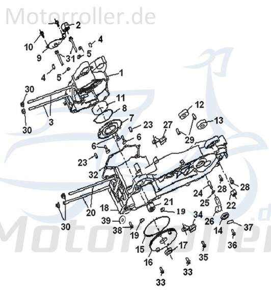 Kurbelgehäuse links Keeway Arn 125 Motorblock 26110J05F000 Motorroller.de Motorgehäuse 125ccm-4Takt Scooter F-Act 125 Moped Ersatzteil Service