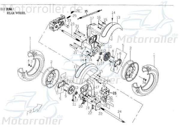 PGO Unterlegscheibe 17mm TR3 50 Mofa Distanzscheibe Washer 92141700001 Motorroller.de Distanzhalter U-Scheibe Beilagscheibe Ausgleichsscheibe G-Max