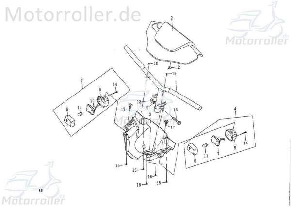 SMC Extra 50 Off Road Lenker Lenkung 50ccm 2Takt 46110-PAF-00 Motorroller.de Lenkstange Lenkwelle Lenk-Stange Zweiradlenker Rollerlenker Mokick