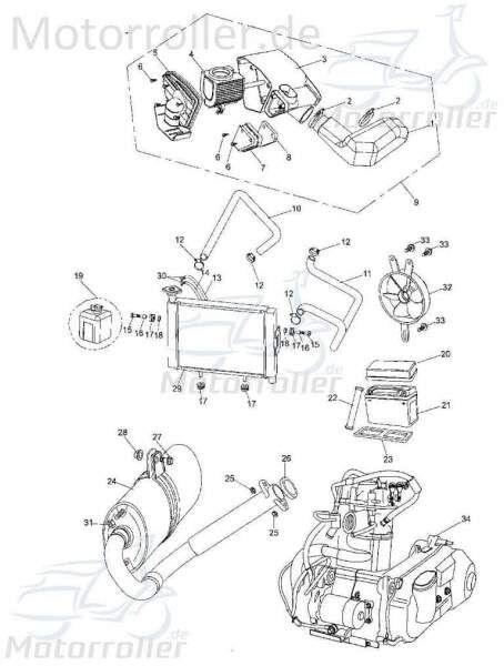 Bundmutter M6 Tongjian Strassenbuggy 250 Sport 250ccm 4Takt Motorroller.de Sechskantmutter Flanschmutter Sechskant-Mutter Flansch-Mutter Bund-Mutter