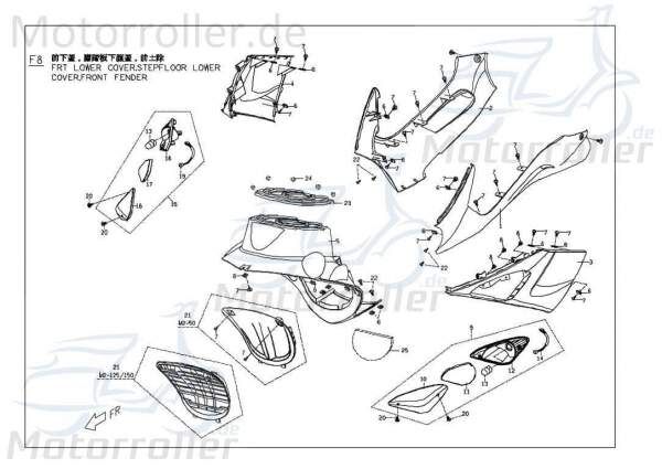 PGO Blinkerglas links innen G-Max Blinkerabdeckung Motorroller.de Blinker-Abdeckung Blinkerkappe Blinker-Kappe