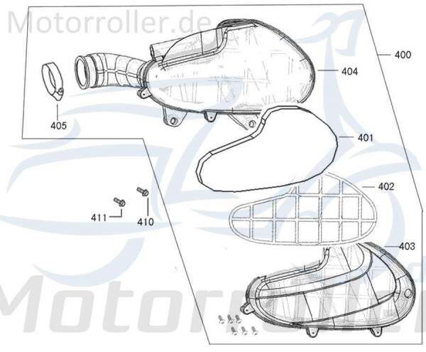 Kreidler Flory 50 Classic Luftfilter komplett 740006 Motorroller.de Luftfilterkasten Lufi