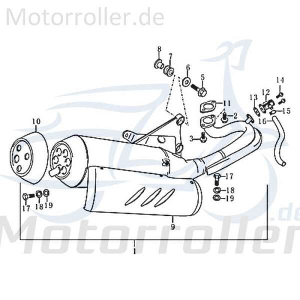 Rex RS250 Sechskantschraube Befestigung 50ccm 2Takt 86656 Motorroller.de Halter Halterung Flachkopfschraube Sechskant-Schraube Bundschraube Scooter