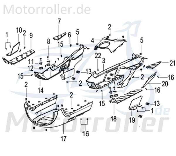 Kreidler Insignio 125 250 DD 2.0 Fussbrett rechts schwarz-matt 750343 Trittbrett Bodenbrett Fußablage Roller Scooter Original Ersatzteil