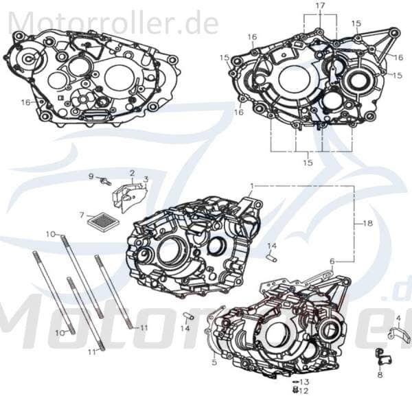 Kurbelgehäusedichtung Adly Motorgehäusedichtung 272ccm 4Takt Motorroller.de 272ccm-4Takt Quad ATV ATV 300 Crossroad Sentinel UTV Ersatzteil Service