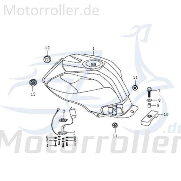 Qingqi STREET 125 DD Benzintank Roller 125ccm 4Takt 91388 Motorroller.de Benzin-Tank Kraftstoff-Tank Benzin-Behälter Benzinbehälter Kaftstoffbehälter