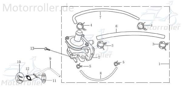 Schlauch Sekundärluft 9x13x390mm 2T 50cc YY50QT-28 1E40QMB 706603