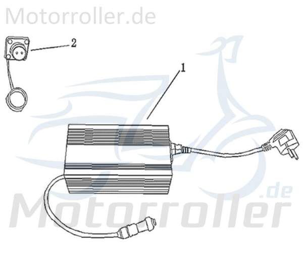 Kreidler e-Florett 3.0 Ladegerät 733656 Motorroller.de Batterieladegerät Akkuladegerät Elektroroller E-Roller E-Scooter