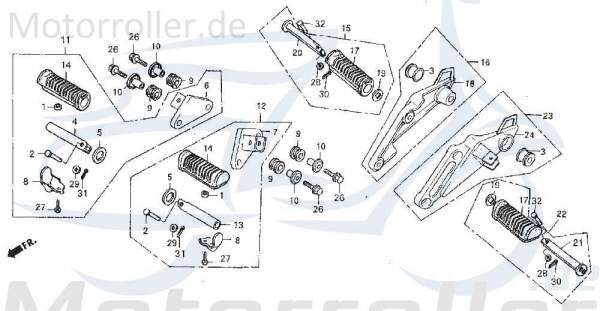 Daelim VT 125 Fußraste Fußablage 125ccm 4Takt 50640-BA5-9020 Motorroller.de Fußtritt Fußraster Fuß-Ablage Fuß-Raste Fuß-Tritt Motorrad Moped Service