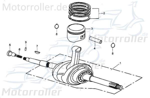 Kolbenbolzen Tongjian Strassenbuggy 250 Sport 250ccm 4Takt Motorroller.de Piston-Pins Kolben-Bolzen Pleuelbolzen Pleuel-Bolzen Pistonpin Pistonpins