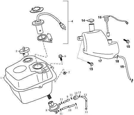 Rex SPEEDY FLASH Kraftstoffbehälter Tank 50ccm 2Takt FIG36-3 Motorroller.de Benzintank Spritbehälter Scooter Kreidler Florett RMC-E 50 Ersatzteil