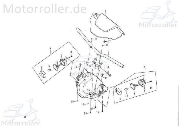 Bundschraube M5x16mm Rex Flash 50 Flanschschraube 50ccm 2Takt Motorroller.de Maschinenschraube Flansch-Schraube Maschinen-Schraube Bund-Schraube